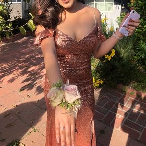 Sparkly Rose Gold Formal Dress